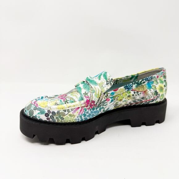 Franco Sarto Balin Lug Sole Chunky Loafers 6.5M Floral Slip On Cottagecore Artsy - Picture 7 of 12